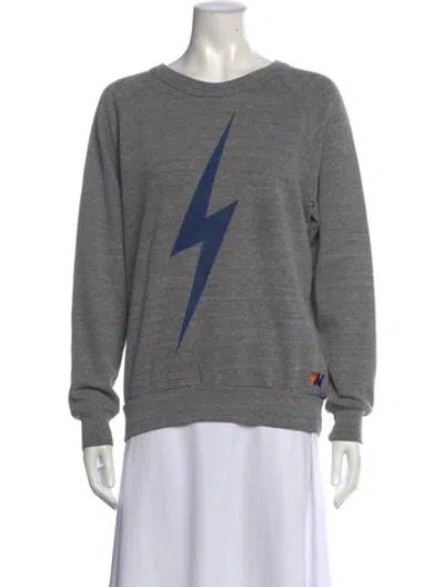 Pre-owned Aviator Nation Graphic Print Crew Neck Sweatshirt In Grey