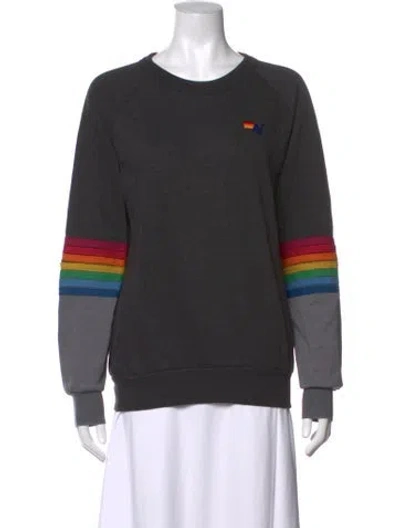 Pre-owned Aviator Nation Graphic Print Crew Neck Sweatshirt In Grey