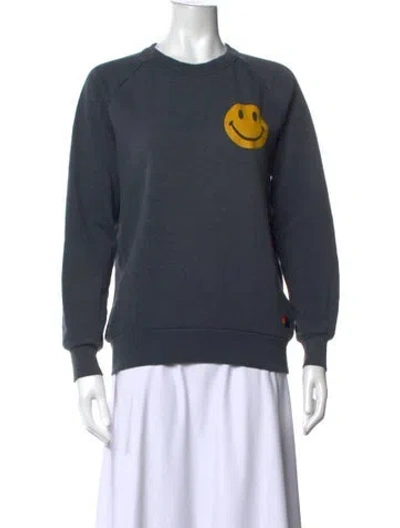 Pre-owned Aviator Nation Graphic Print Crew Neck Sweatshirt In Grey