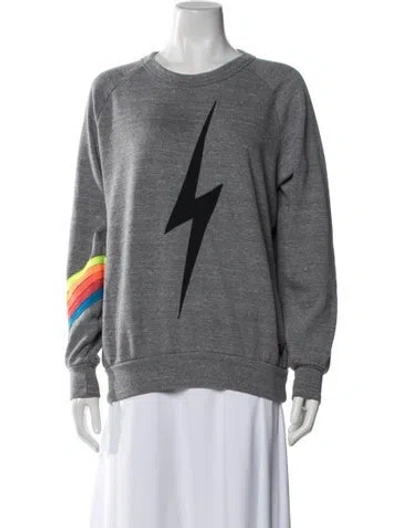 Pre-owned Aviator Nation Graphic Print Crew Neck Sweatshirt In Grey