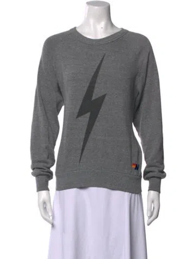 Pre-owned Aviator Nation Graphic Print Crew Neck Sweatshirt In Grey