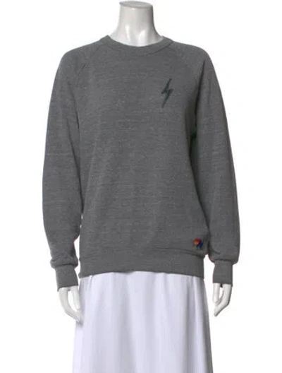 Pre-owned Aviator Nation Graphic Print Crew Neck Sweatshirt In Grey