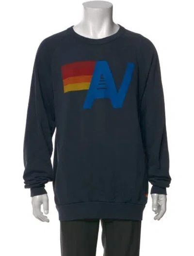Pre-owned Aviator Nation Graphic Print Crew Neck Sweatshirt In Grey