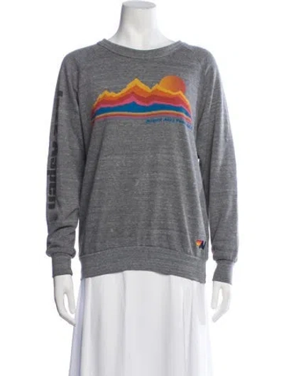Pre-owned Aviator Nation Graphic Print Crew Neck Sweatshirt In Grey