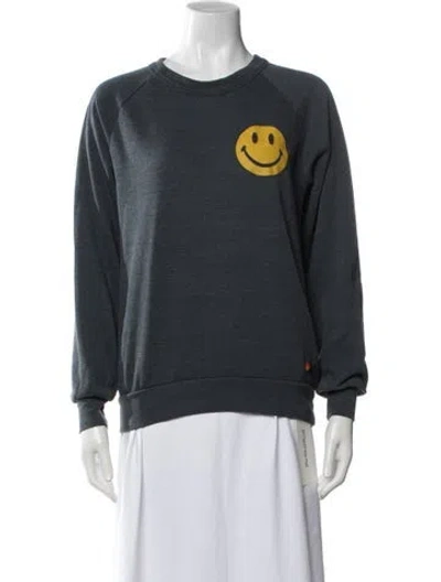 Pre-owned Aviator Nation Graphic Print Crew Neck Sweatshirt In Grey