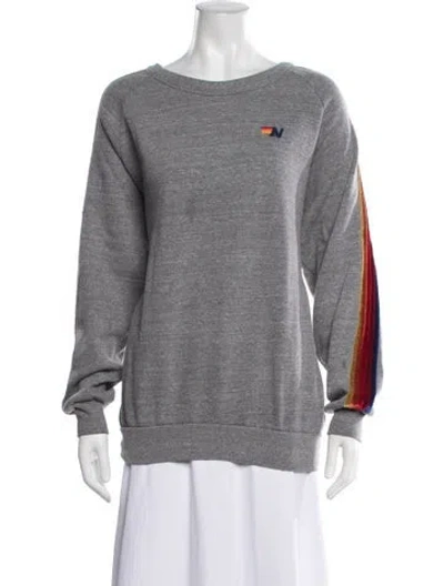 Pre-owned Aviator Nation Graphic Print Crew Neck Sweatshirt In Grey
