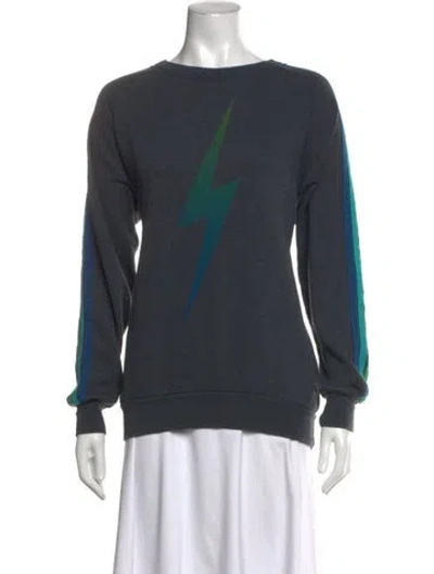 Pre-owned Aviator Nation Graphic Print Crew Neck Sweatshirt In Grey