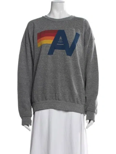 Pre-owned Aviator Nation Graphic Print Crew Neck Sweatshirt In Grey