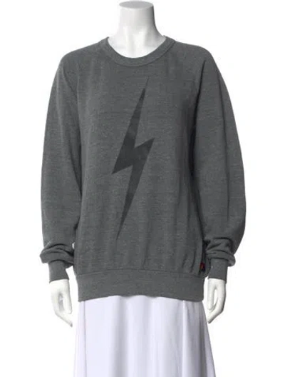 Pre-owned Aviator Nation Graphic Print Crew Neck Sweatshirt In Grey