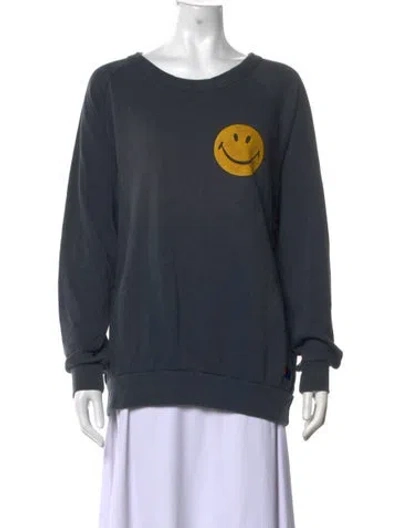 Pre-owned Aviator Nation Graphic Print Crew Neck Sweatshirt In Grey