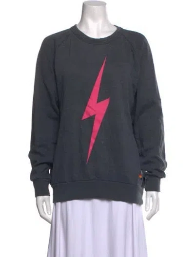 Pre-owned Aviator Nation Graphic Print Crew Neck Sweatshirt In Grey