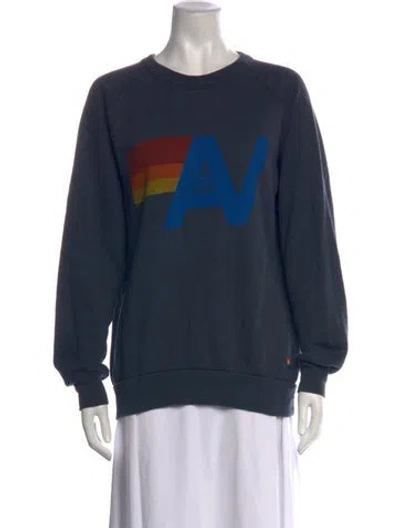 Pre-owned Aviator Nation Graphic Print Crew Neck Sweatshirt In Grey