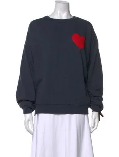 Pre-owned Aviator Nation Graphic Print Crew Neck Sweatshirt In Grey