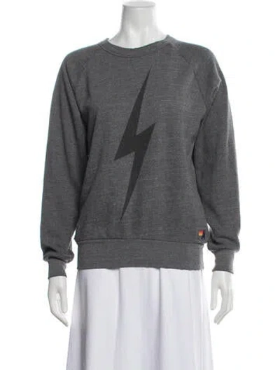 Pre-owned Aviator Nation Graphic Print Crew Neck Sweatshirt In Grey