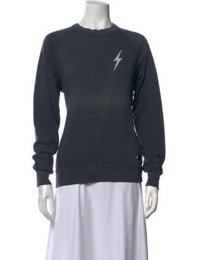 Pre-owned Aviator Nation Graphic Print Crew Neck Sweatshirt In Grey