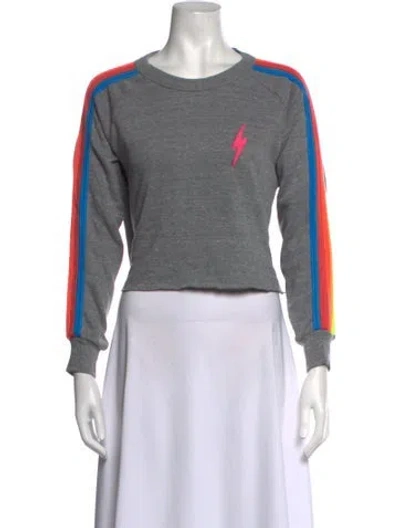 Pre-owned Aviator Nation Graphic Print Crew Neck Sweatshirt In Grey