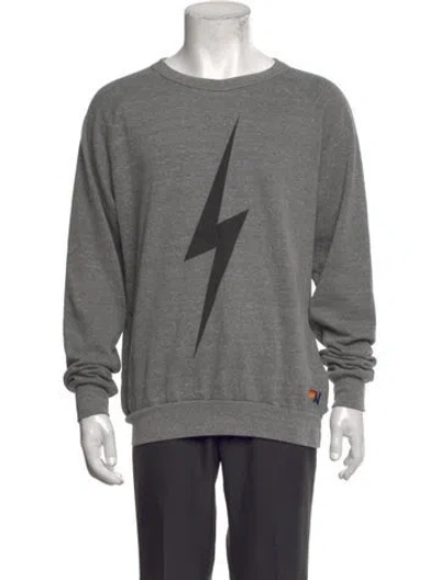 Pre-owned Aviator Nation Graphic Print Crew Neck Sweatshirt In Grey