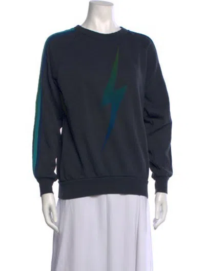 Pre-owned Aviator Nation Graphic Print Crew Neck Sweatshirt In Grey