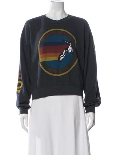 Pre-owned Aviator Nation Graphic Print Crew Neck Sweatshirt In Multicolor