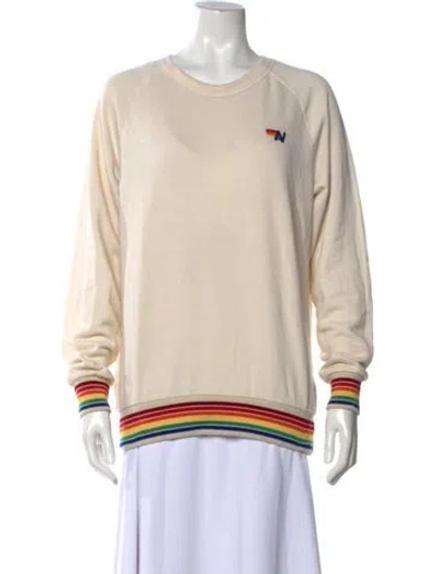 Pre-owned Aviator Nation Graphic Print Crew Neck Sweatshirt In Neutral