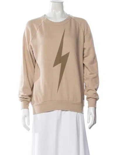 Pre-owned Aviator Nation Graphic Print Crew Neck Sweatshirt In Neutral