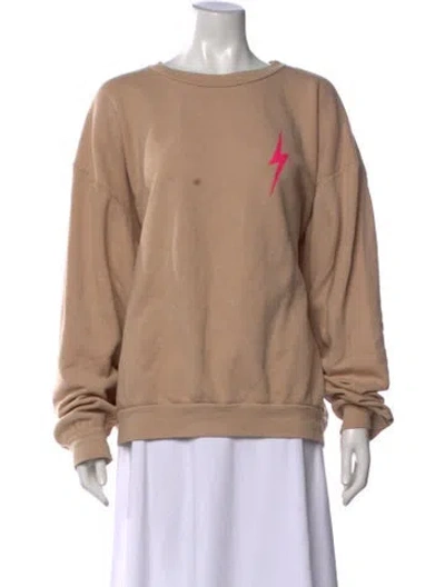 Pre-owned Aviator Nation Graphic Print Crew Neck Sweatshirt In Neutral