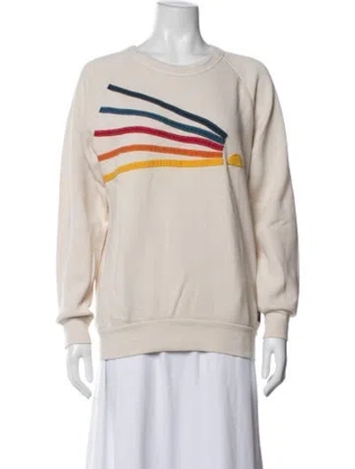 Pre-owned Aviator Nation Graphic Print Crew Neck Sweatshirt In Neutrals
