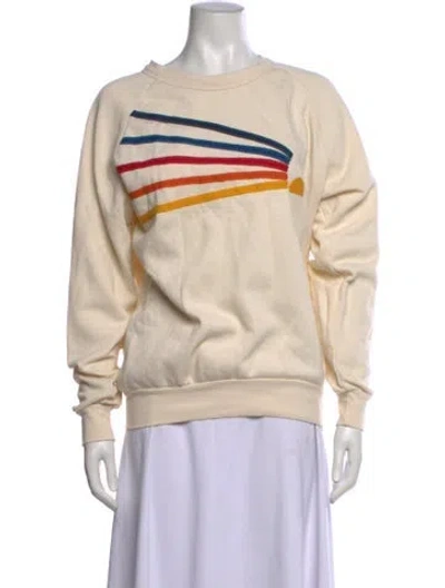 Pre-owned Aviator Nation Graphic Print Crew Neck Sweatshirt In Neutrals