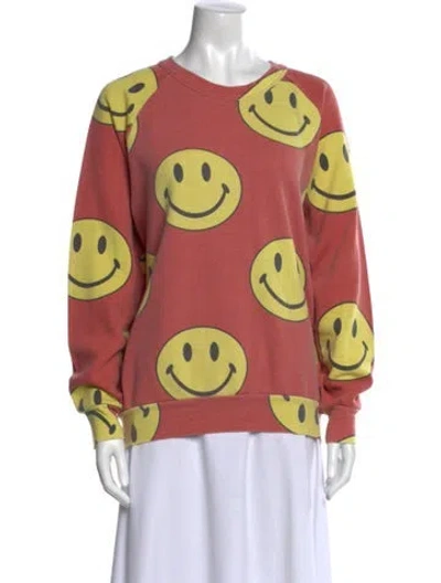 Pre-owned Aviator Nation Graphic Print Crew Neck Sweatshirt In Orange