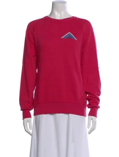 Pre-owned Aviator Nation Graphic Print Crew Neck Sweatshirt In Pink