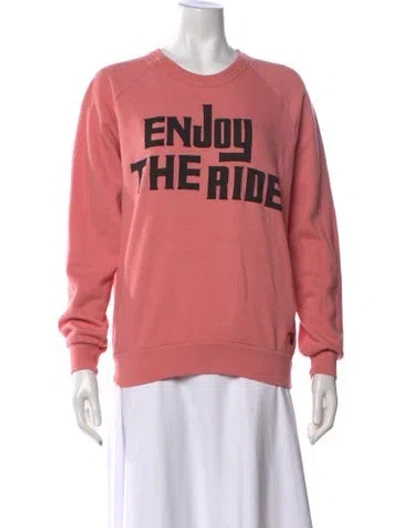 Pre-owned Aviator Nation Graphic Print Crew Neck Sweatshirt In Pink