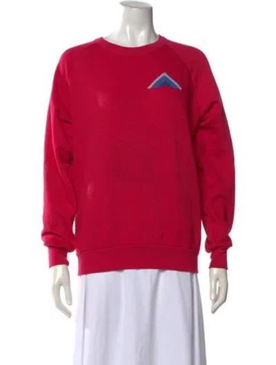 Pre-owned Aviator Nation Graphic Print Crew Neck Sweatshirt In Pink