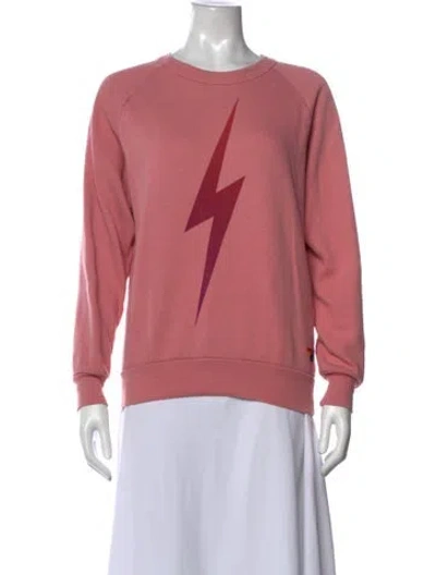 Pre-owned Aviator Nation Graphic Print Crew Neck Sweatshirt In Pink