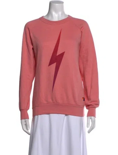 Pre-owned Aviator Nation Graphic Print Crew Neck Sweatshirt In Pink