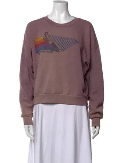 Pre-owned Aviator Nation Graphic Print Crew Neck Sweatshirt In Pink