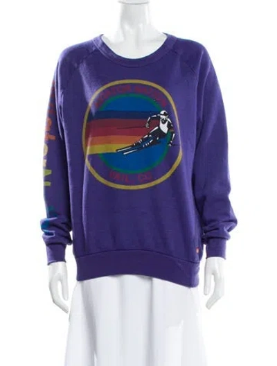 Pre-owned Aviator Nation Graphic Print Crew Neck Sweatshirt In Purple