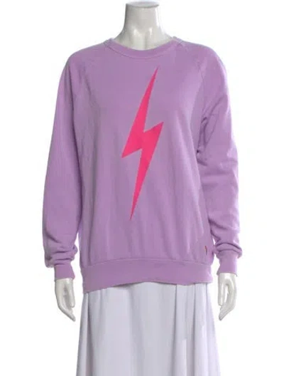 Pre-owned Aviator Nation Graphic Print Crew Neck Sweatshirt In Purple