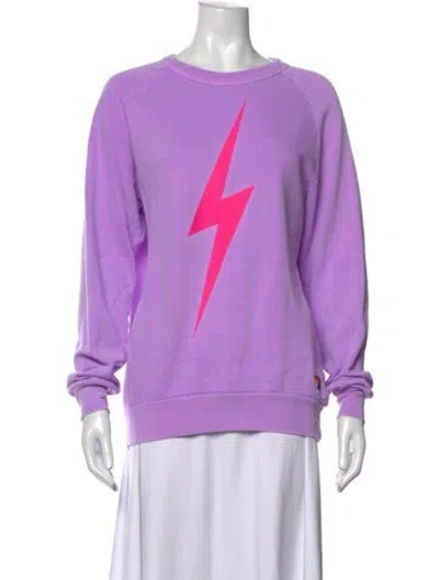 Pre-owned Aviator Nation Graphic Print Crew Neck Sweatshirt In Purple