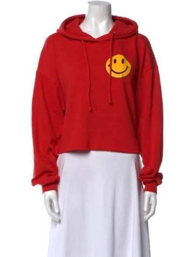 Pre-owned Aviator Nation Graphic Print Crew Neck Sweatshirt In Red