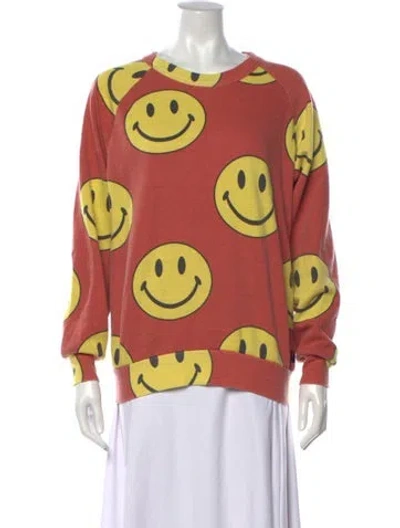 Pre-owned Aviator Nation Graphic Print Crew Neck Sweatshirt In Red