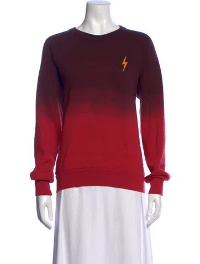 Pre-owned Aviator Nation Graphic Print Crew Neck Sweatshirt In Red