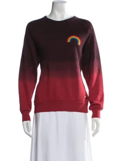 Pre-owned Aviator Nation Graphic Print Crew Neck Sweatshirt In Red