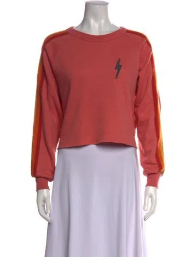 Pre-owned Aviator Nation Graphic Print Crew Neck Sweatshirt In Red
