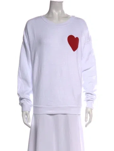 Pre-owned Aviator Nation Graphic Print Crew Neck Sweatshirt In White