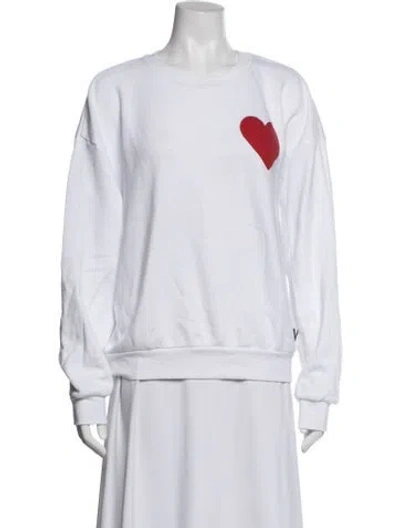 Pre-owned Aviator Nation Graphic Print Crew Neck Sweatshirt In White