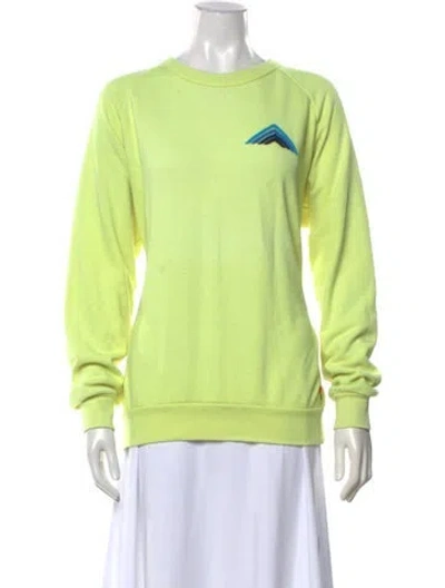 Pre-owned Aviator Nation Graphic Print Crew Neck Sweatshirt In Yellow