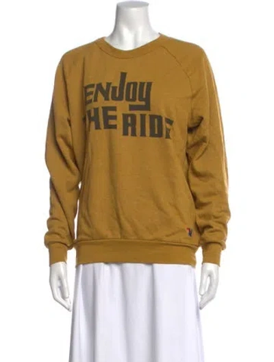 Pre-owned Aviator Nation Graphic Print Crew Neck Sweatshirt In Yellow
