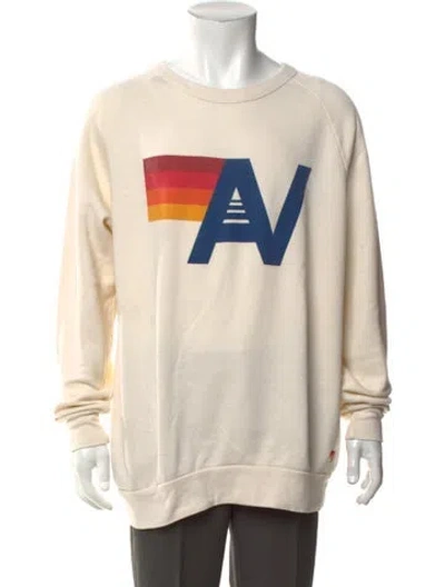 Pre-owned Aviator Nation Graphic Print Crew Neck Sweatshirt In Yellow