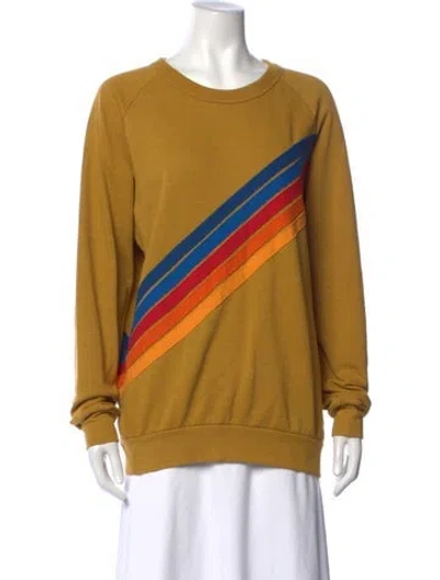 Pre-owned Aviator Nation Graphic Print Crew Neck Sweatshirt In Yellow