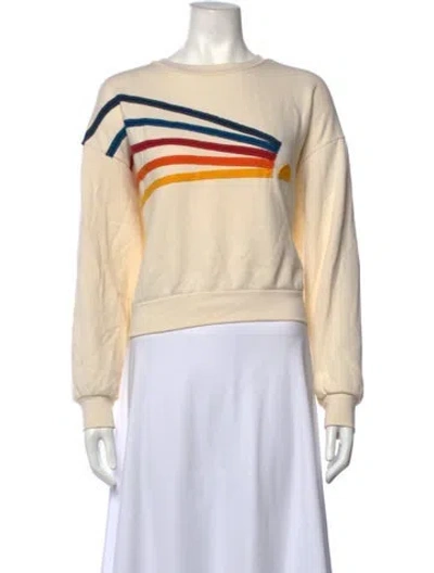 Pre-owned Aviator Nation Graphic Print Crew Neck Sweatshirt In Yellow